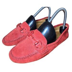 Patricia Green A Mano Deep Red Suede Brazilian Horsebit Professional Loafer 7 M